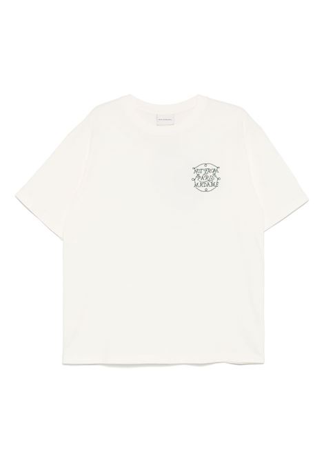 White Embroidered T-shirt Drole de monsieur - men